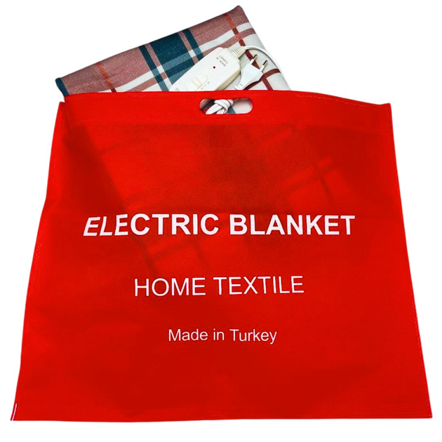 Электрическая простынь 60х130 см с подогревом односпальная Electric blanket, 2 года гарантии, в клеточку, арт.1058 - изображение 3