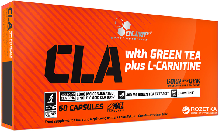 Spalacz tłuszczu Olimp CLA with Green Tea Plus L-carnitine Sport Edition 60 kapsułek (5901330048081) - obraz 1