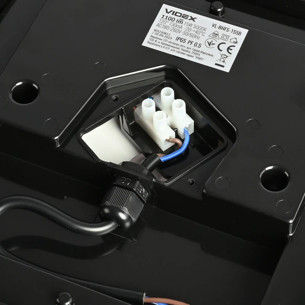 LED светильник ART IP65 квадрат VIDEX 15W 5000K Black - изображение 4