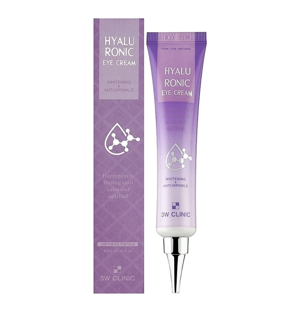 Крем для шкіри навколо очей з гіалуроновою кислотою Hyaluronic Eye Cream 3W Clinic 40 мл (8809674691741) - зображення 2