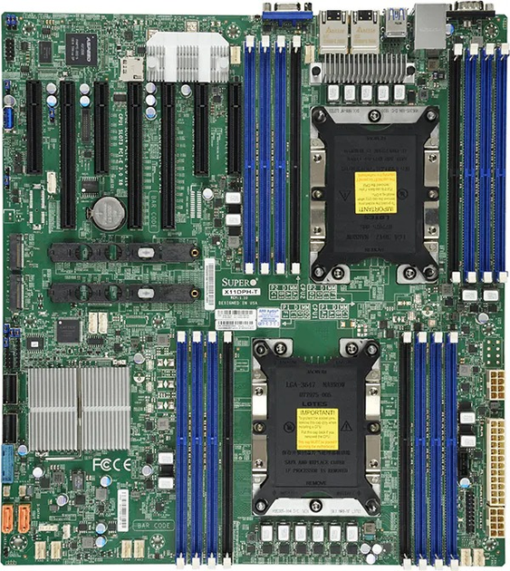 Материнська плата Supermicro MBD-X11DPH-T-O (s3647, Intel C622, PCI-Ex16) - зображення 1