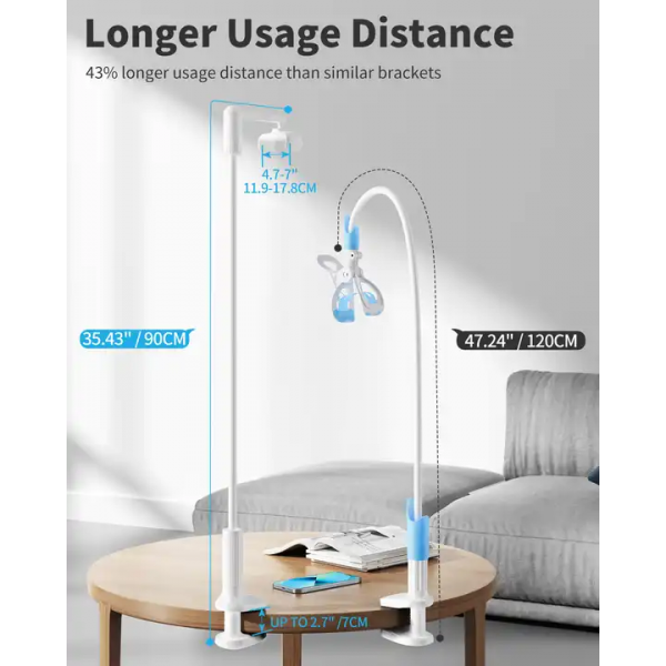 Гнучкий тримач для телефону з прищіпкою VHG IVY IV 100 см Cell Phone Stand, White - Фото 5 Гнучкий тримач для телефону з прищіпкою VHG IVY IV 100 см Cell Phone Stand, White - зображення 5