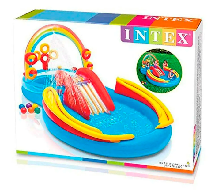 Надувной Игровой центр бассейн Intex 57453 Радуга 297 х 193 х 135см, 428л от 3-х лет - изображение 3