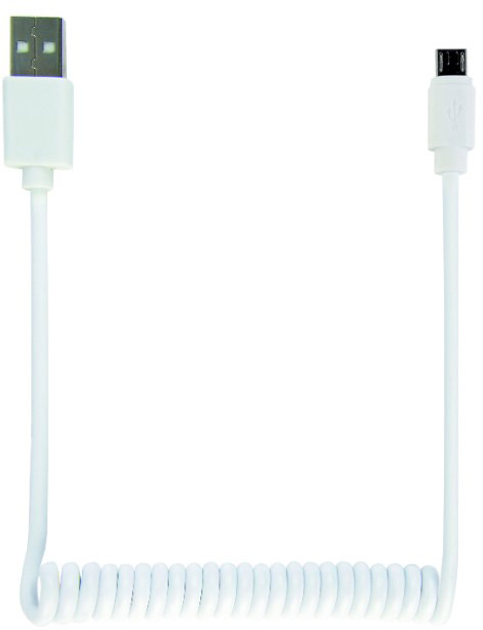 Spiralny kabel Cablexpert USB - MicroUSB 1.8 m Biały (CC-mUSB2C-AMBM-6-W) - obraz 1