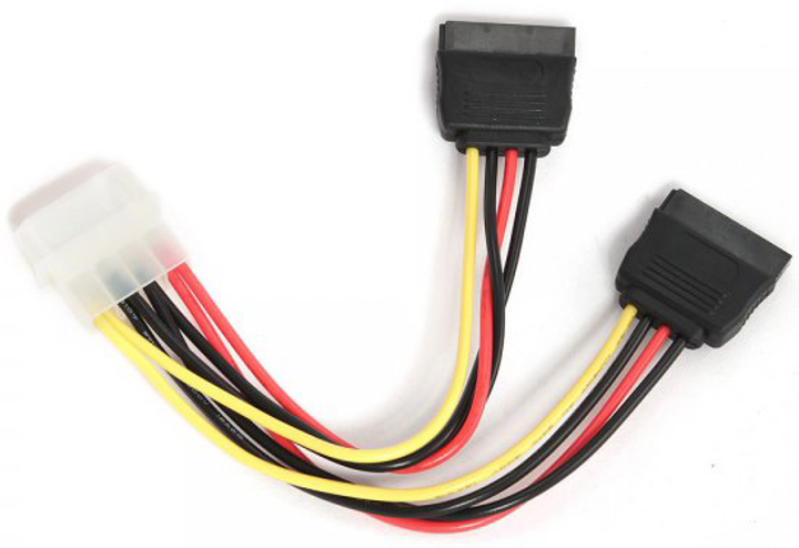 Kabel Cablexpert Molex - 2 SATA 0.3 (CC-SATA-PSY-0.3M) - obraz 2