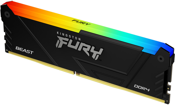 Pamięć RAM Kingston Fury DDR4-3600 8192MB PC4-28800 Beast RGB 1Rx8 Black (KF436C17BB2A/8) - obraz 1