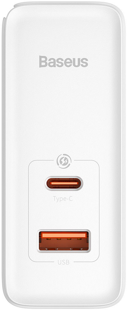 Мережевий зарядний пристрій Baseus GaN5 Pro Fast Charger C+U 100W EU (With Cable Type-C to Type-C 100W 20V/5A 1 м) White (CCGP090202) - зображення 7
