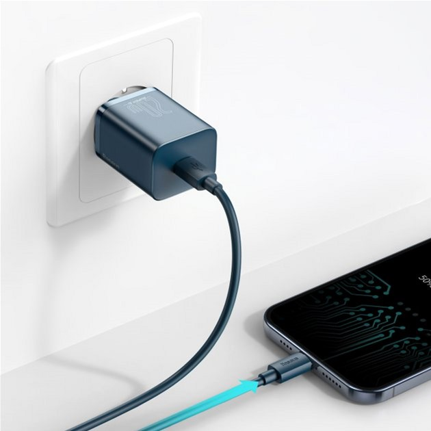 Мережевий зарядний пристрій Baseus Super Si Quick Charger 1C 20W EU Sets Blue (with cable) (TZCCSUP-B03) - зображення 8