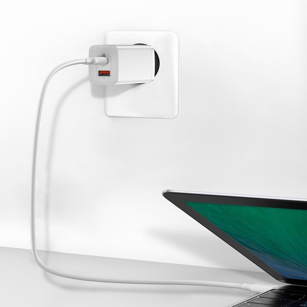 Ładowarka Baseus GaN2 Lite Quick Charger C + U 65W EU Biała (CCGAN2L-B02) - obraz 7