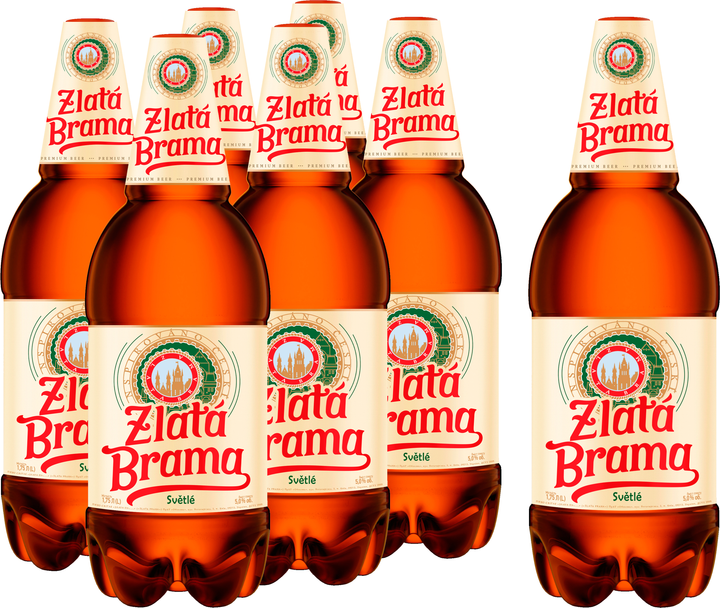 Упаковка пива Zlata Brama светлое пастеризованное 5% 1.75 л х 6 шт ...