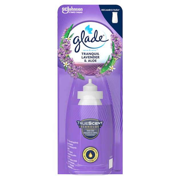 Odświeżacz powietrza Glade Sense & Spray Ambientador Recambio Tranquil Lavender & Aloe 75 ml (5000204595369) - obraz 1