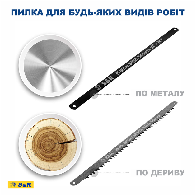 Ножівка для металу S&R 300 мм (126301002) - Фото 5 Ножівка для металу S&R 300 мм (126301002) - зображення 5