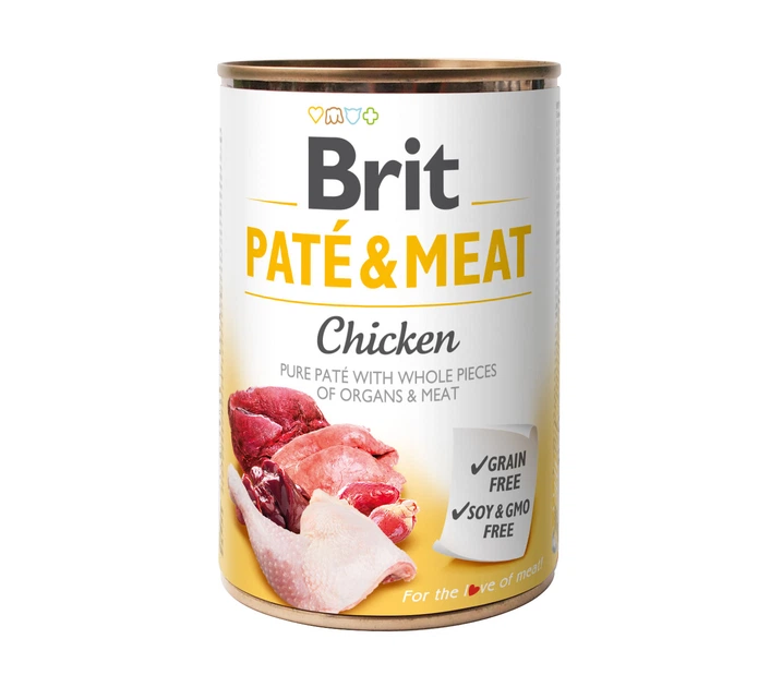 Brit Pate & Meat влажный корм с курицей для собак, 400 г - Фото 1 Brit Pate & Meat влажный корм с курицей для собак, 400 г - изображение 1
