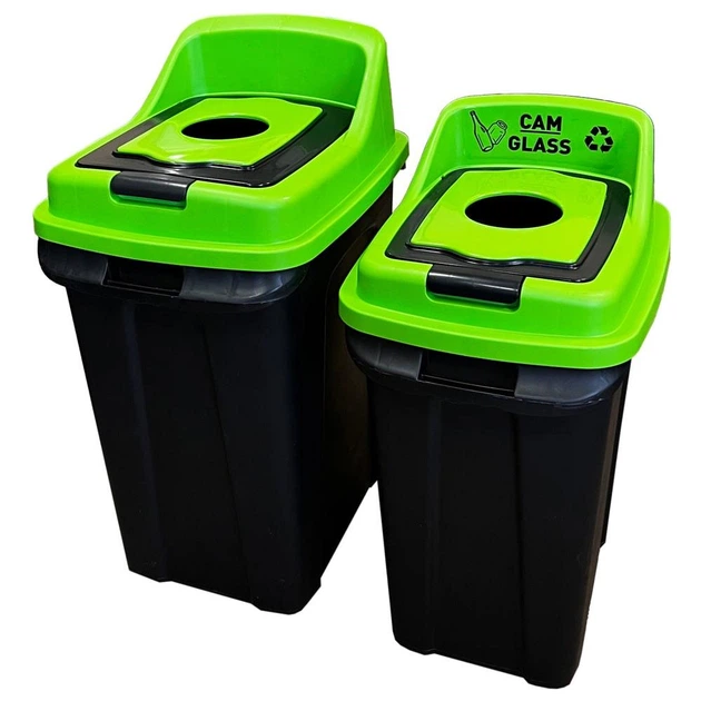 Бак для сортування сміття Planet Re-Cycler 70 л чорний - зелений (скло) - Фото 7 Бак для сортування сміття Planet Re-Cycler 70 л чорний - зелений (скло) - зображення 7