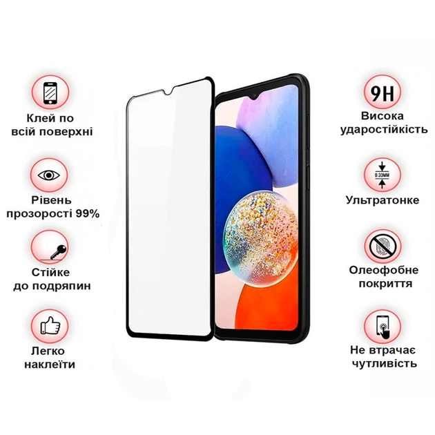 Скло захисне BeCover Samsung Galaxy A14 4G SM-A145/A14 5G SM-A146 Black (708953) - Фото 4 Скло захисне BeCover Samsung Galaxy A14 4G SM-A145/A14 5G SM-A146 Black (708953) - зображення 4