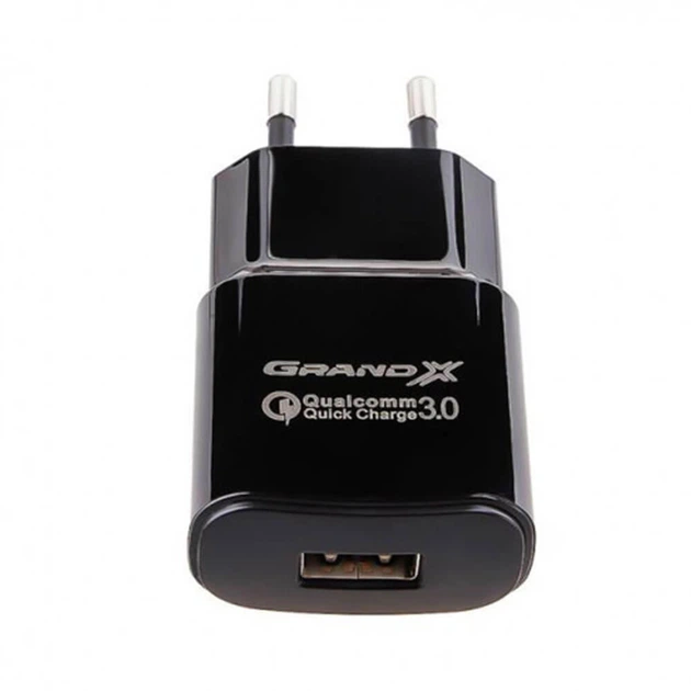 Мережевий зарядний пристрій Grand-X (1USBx3А) QC3.0 Black (CH-550TC) + кабель USB-TypeC - зображення 5
