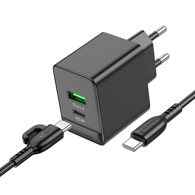 Зарядное устройство с быстрой зарядкой + кабель Type-C BOROFONE BAS14A ...