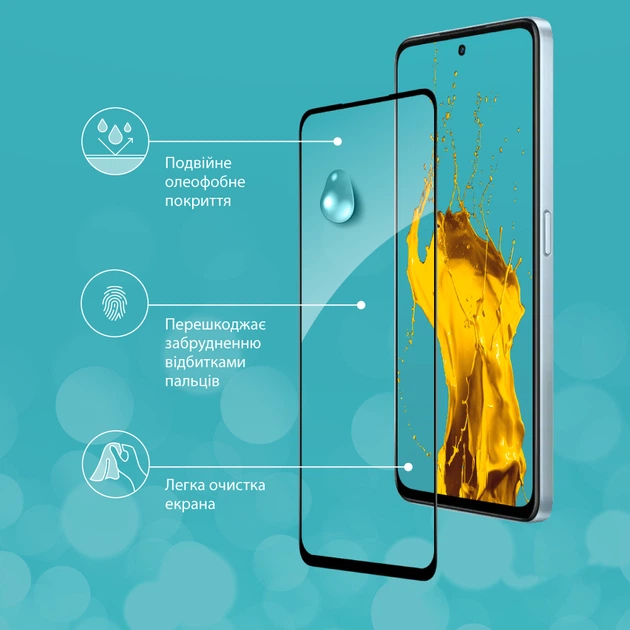 Захисне скло для смартфона Oppo A98 Piko 9H Black (1283126583568) - зображення 5