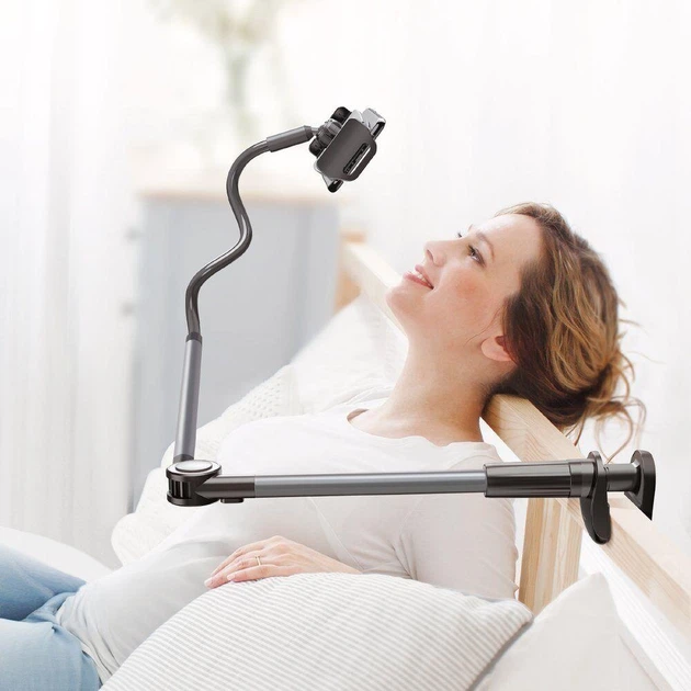 Держатель для смартфона планшета Baseus Otaku Life Rotary Adjustment Lazy Holder Dark Gray (YM1114) - Фото 7 Держатель для смартфона планшета Baseus Otaku Life Rotary Adjustment Lazy Holder Dark Gray (YM1114) - изображение 7