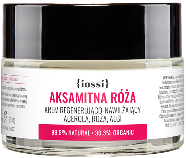 Крем Iossi Aksamitna Róża відновлювальний і зволожувальний для обличчя з ацеролою трояндою та алгі 50 мл (5907222501016) - зображення 1