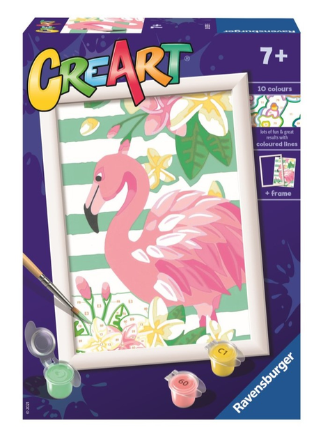 Картина за номерами Ravensburger CreArt Рожевий фламінго 13 x 18 см (4005556289295) - зображення 1