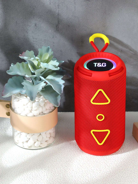 Портативная Bluetooth колонка TG656 FM-радио/USB/TF с ремешком 8W Red - изображение 3
