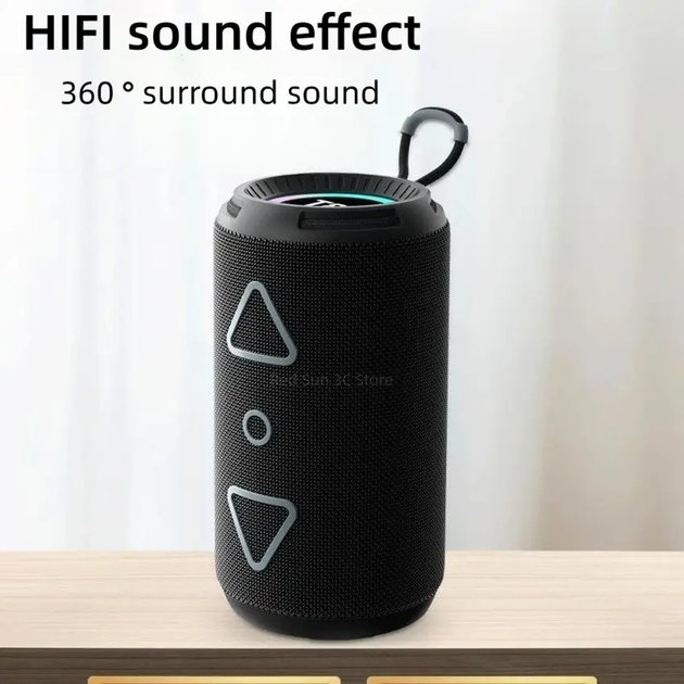 Портативная Bluetooth колонка TG656 FM-радио/USB/TF с ремешком 8W Black - изображение 2