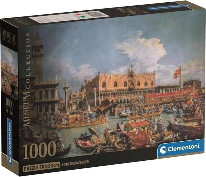 Puzzle Clementoni Compact Museum Canaletto 70 x 50 cm 1000 elementów (8005125397921) - obraz 1