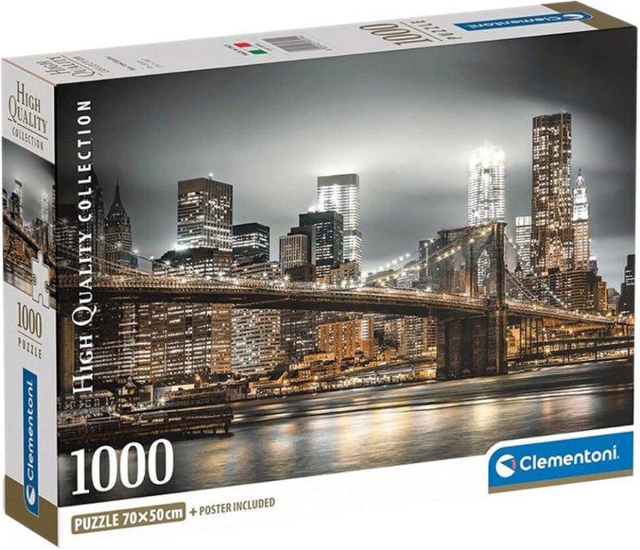 Puzzle Clementoni Compact New York Skyline 70 x 50 cm 1000 elementów (8005125397044) - obraz 1