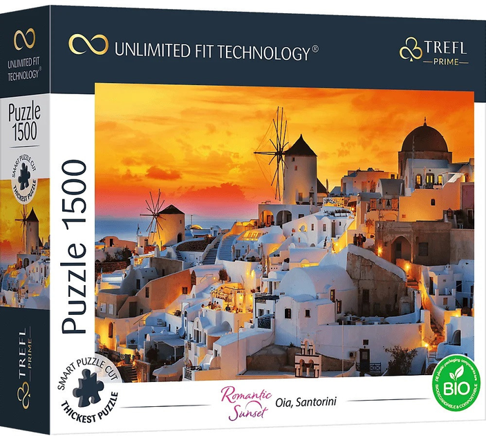 Пазл Trefl Sunset Santorini 85 x 58 см 1500 деталей (5900511261950) - зображення 1