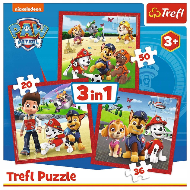 Zestaw puzzli Trefl Let's Have Fun Together Paw Patrol 3 x 106 elementów (5900511348675) - obraz 5