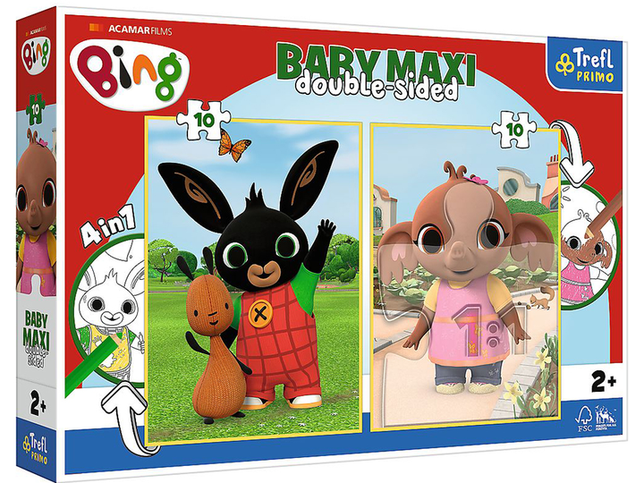 Puzzle do kolorowania Trefl Baby Maxi Friends Since Childhood 2 x 10 elementów (5900511430028) - obraz 1