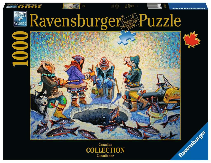 Puzzle Ravensburger Ice Fishing 70 x 50 cm 1000 elementow (4005556168316) - obraz 1