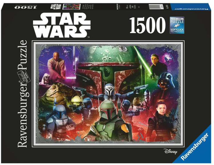 Puzzle Ravensburger Star Wars Boba Fett Bounty Hunter 80 x 60 cm 1500 elementow (4005556169184) - obraz 1