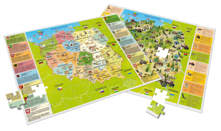Zestaw puzzli Lisciani Mały Geniusz Moja Polska 70 x 50 cm 2 x 108 elementów (8008324042043) - obraz 3