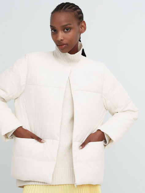 Пуховик зимний короткий женский Uniqlo 853882524 L Белый (1159795637 ...