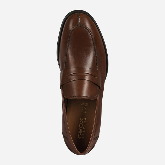 Loafersy męskie skórzane Geox U028QD000NC 43 Ciemnobrązowe (8050036062246) - obraz 4