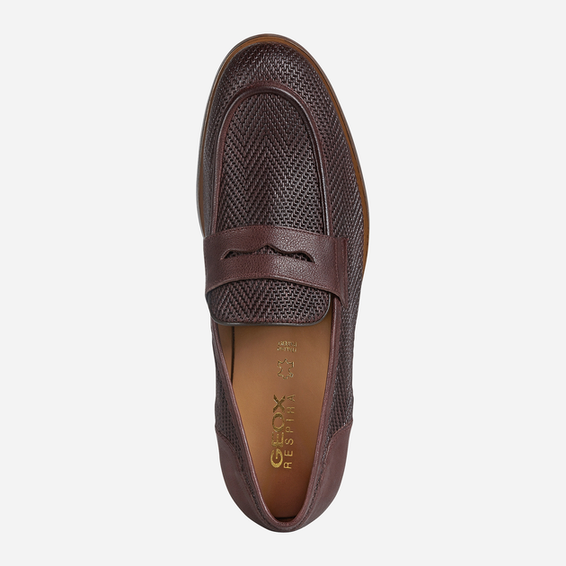 Loafersy męskie skórzane Geox U927CA09D1J 42.5 Bordowe (8054730376395) - obraz 4