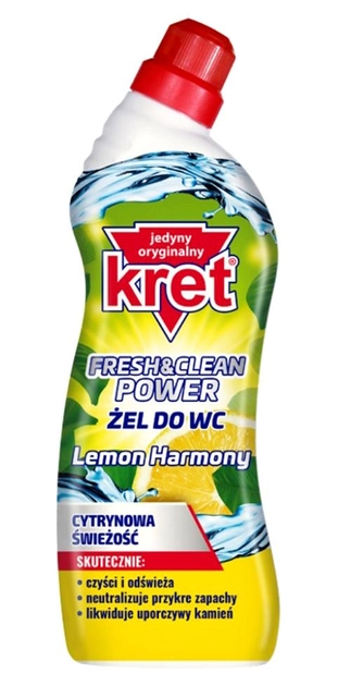 Żel do WC Kret Fresh&Clean Power Lemon Harmony 700 g (5900931034769) - obraz 1