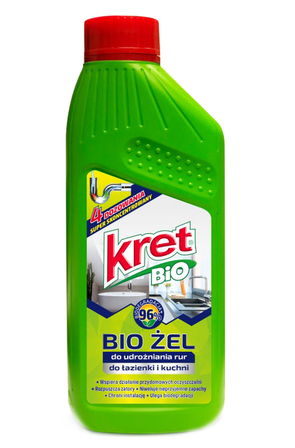 Гель для прочищення труб Kret Bio для ванних кімнат і кухонь 500 г (5900931025712) - зображення 1
