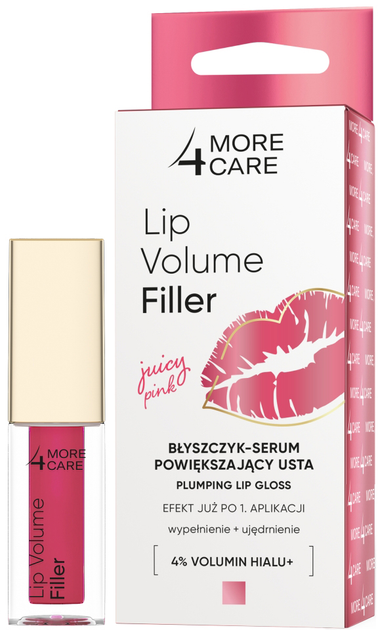 Błyszczyk-serum More4Care Lip Volume Filler powiększający usta Juicy Pink 4.8 g (5900116096643) - obraz 1