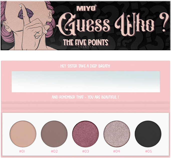 Палетка тіней для повік Miyo The Five Points Palette Guess Who? 6.5 г (5902659557315) - зображення 1