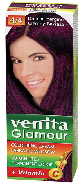 Farba do włosów Venita Glamour 4/4 Ciemny Bakłażan (5902101511919) - obraz 1