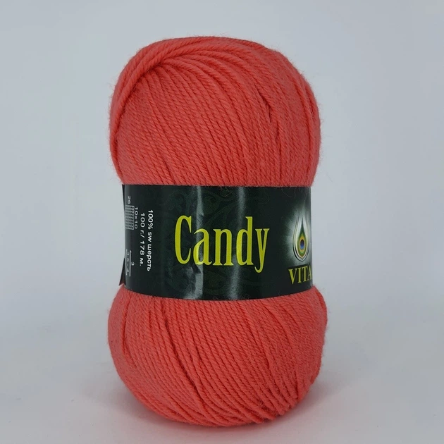 Пряжа вовняна Vita Candy 2520 корал - Фото 1 Пряжа вовняна Vita Candy 2520 корал - зображення 1