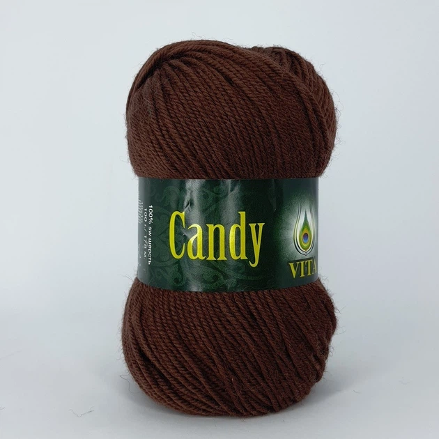 Пряжа шерстяная Vita Candy 2535 шоколад - Фото 2 Пряжа шерстяная Vita Candy 2535 шоколад - изображение 2
