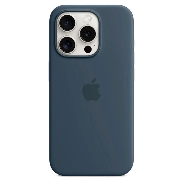 Чехол противоударный силиконовый OEMG Guard Shockproof Silicone Case with MagSafe для Apple iPhone 15 Pro (6.1") Storm Blue (MT1P3ZM/A) - изображение 6