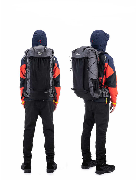 Туристический рюкзак от Naturehike Rock NH19BP095, объем 60+5л, черного цвета. - изображение 5