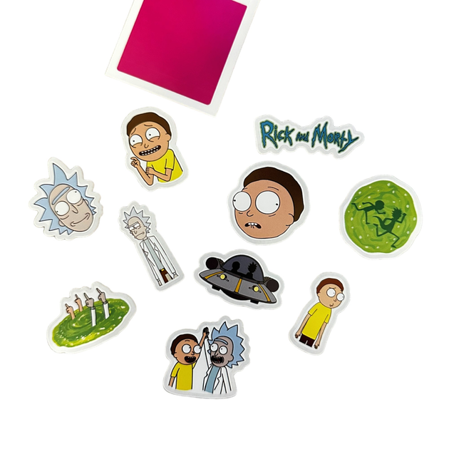 Стікери (наліпки) вінілові «Рік та Морті» 10 стікерів у наборі (рік ...