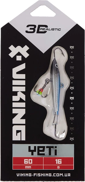 Балансир Viking Fishing Yeti Ice Jig 60 мм 16.0 г #3 Light Blue Glam (19190225) - изображение 2