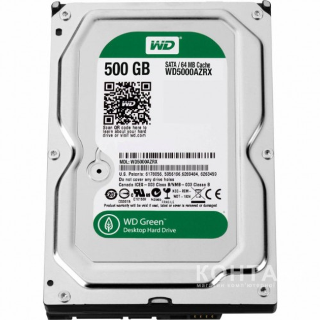 Жорсткий диск Western Digital 3.5 Green 500Gb (WD5000AZRX) Б/в – фото ...